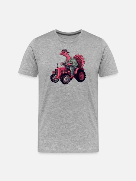 Turkey Tractor Farmer - Men's Premium Organic T-Shirt - heather grey