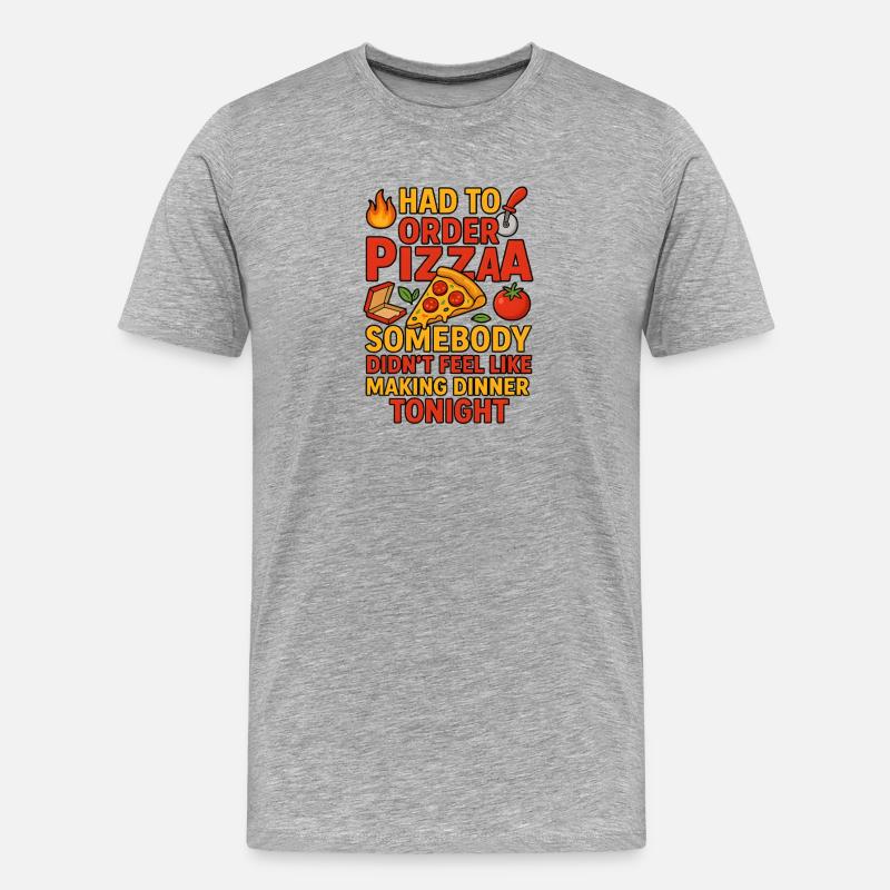 Pizzaabend-Proklamation, lustiges Beziehungsessen - Männer Premium Bio T-Shirt - Grau meliert