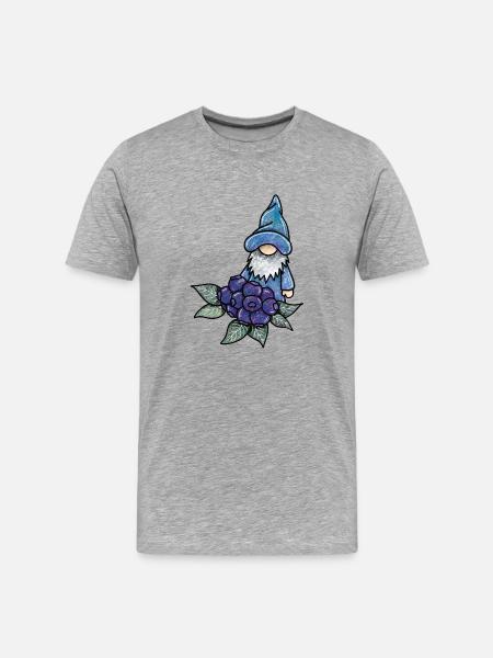Blueberry Gnome - Men's Premium Organic T-Shirt - heather grey