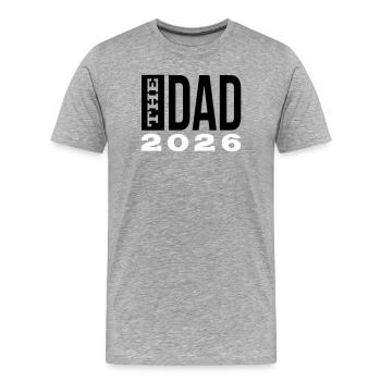 The Dad 26 Vater Baby Papa 2026 Vatertagsgeschenk - Männer Premium Bio T-Shirt - Grau meliert - Vorne - Damien (186cm)