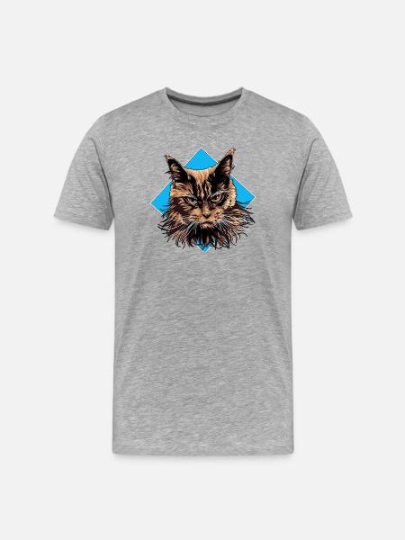 CatLover_png - T-shirt bio Premium Homme - gris chiné