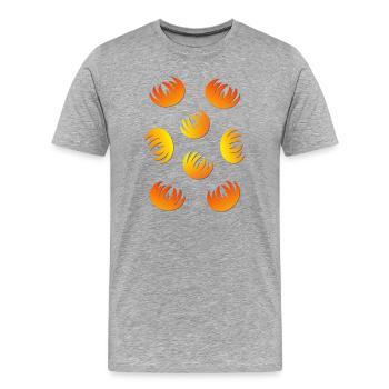 Flame Ring Pattern Yellow Orange - Men's Premium Organic T-Shirt - heather grey - Front - Damien (186cm)
