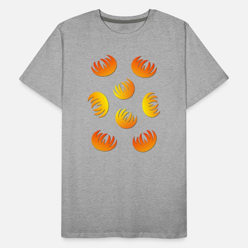 Flame Ring Pattern Yellow Orange Men's Premium Organic T-Shirt