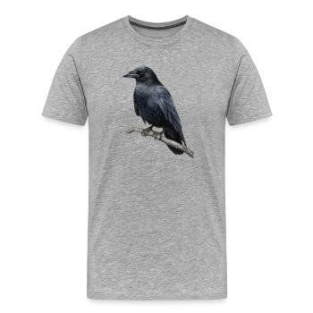 Corbeau Corbeau - T-shirt bio Premium Homme - gris chiné - Devant - Damien (186cm)