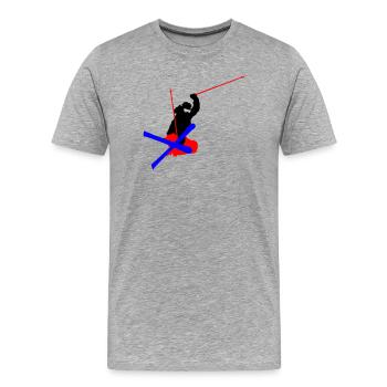 Freestyle Skiing - Men's Premium Organic T-Shirt - heather grey - Front - Damien (186cm)