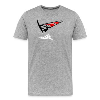 Planche à voile - T-shirt bio Premium Homme - gris chiné - Devant - Damien (186cm)