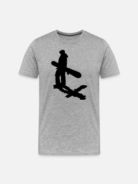 Snowboard - Men's Premium Organic T-Shirt - heather grey