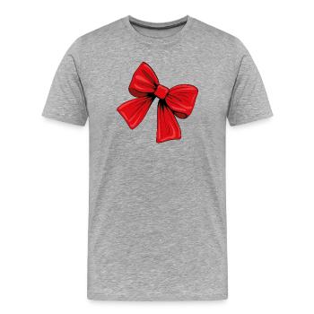 rote Schleife - Männer Premium Bio T-Shirt - Grau meliert - Vorne - Damien (186cm)