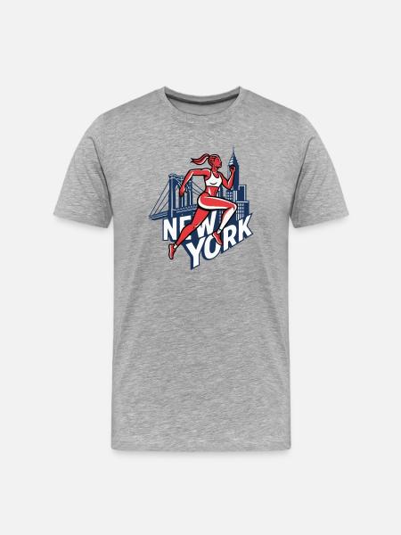 New York Runner Bold City - Men's Premium Organic T-Shirt - heather grey