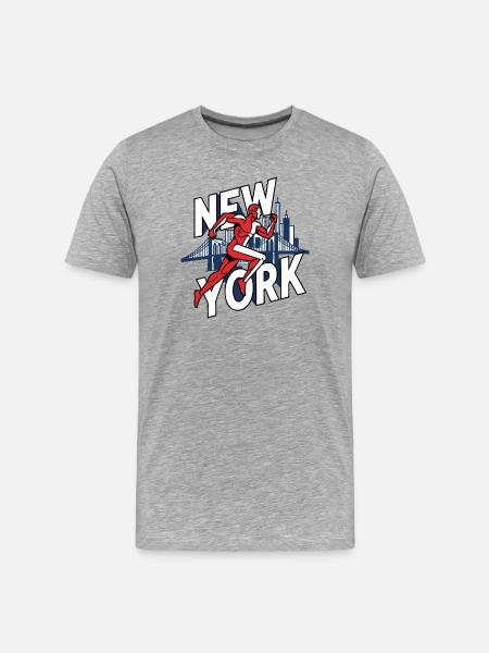 New York Runner Silhouette - Men's Premium Organic T-Shirt - heather grey
