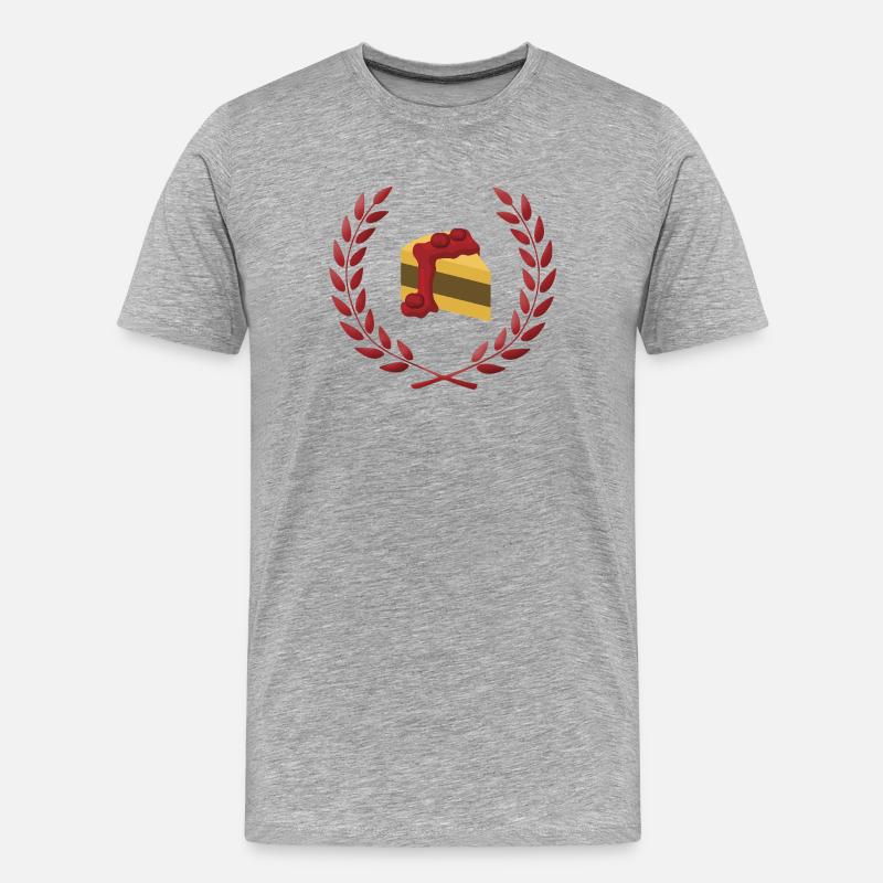 Kuchen Schoko sosse - Männer Premium Bio T-Shirt - Grau meliert