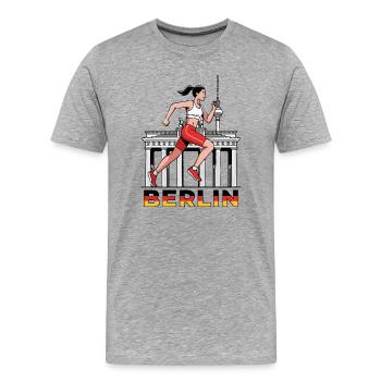 Coureur berlinois - T-shirt bio Premium Homme - gris chiné - Devant - Damien (186cm)