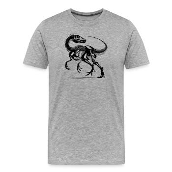 Travail harassant des dinosaures rapaces depuis la préhistoire - T-shirt bio Premium Homme - gris chiné - Devant - Damien (186cm)