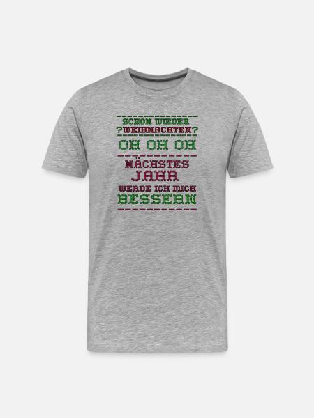 Ugly christmas - Männer Premium Bio T-Shirt - Grau meliert