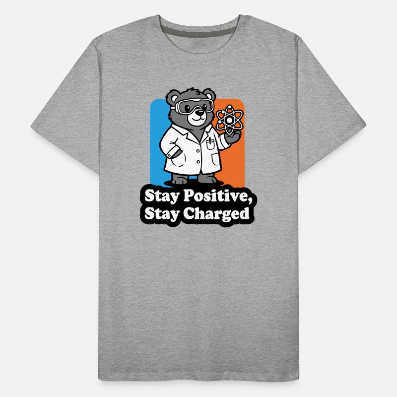 Bear Scientist with Atomic Sign Men's Premium Organic T-Shirt