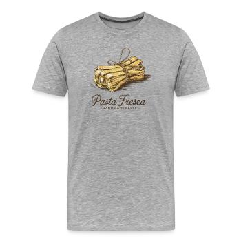 Pasta Fresca – Handmade Pasta - Männer Premium Bio T-Shirt - Grau meliert - Vorne - Damien (186cm)