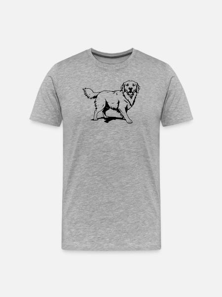 Golden Retriever schwarz - Männer Premium Bio T-Shirt - Grau meliert