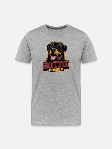 Rottie Power Rottweiler Design - Men's Premium Organic T-Shirt - heather grey