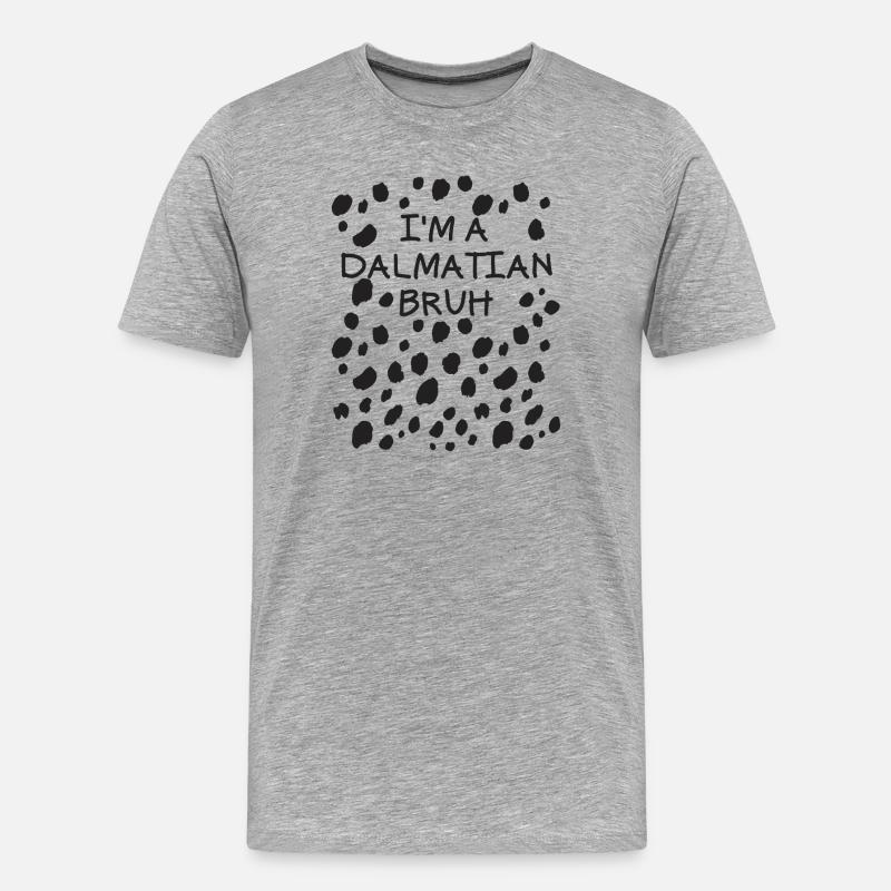Ich bin ein Dalmatiner-Bruh-Halloweenkostüm-Dalmat - Männer Premium Bio T-Shirt - Grau meliert