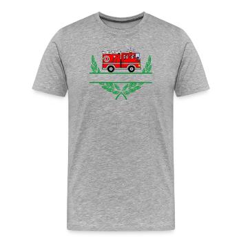 Fire Truck with Namespace - Men's Premium Organic T-Shirt - heather grey - Front - Damien (186cm)