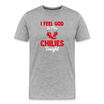 Chili Pfeffer Garten Motiv Chilischotte Geschenk - Männer Premium Bio T-Shirt - Grau meliert - Vorne - Damien (186cm)