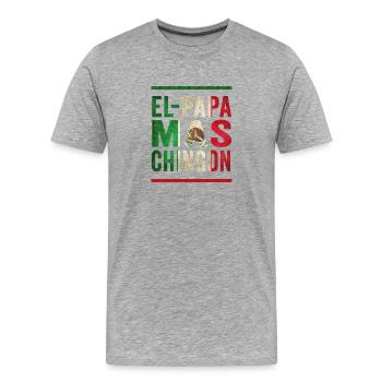 Père vintage mexicain qui dit design - T-shirt bio Premium Homme - gris chiné - Devant - Damien (186cm)