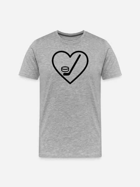 Heart Hockey – Sport Lover - Men's Premium Organic T-Shirt - heather grey