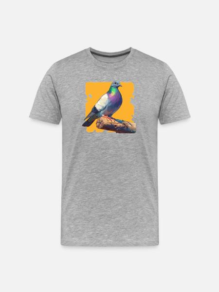 Tauben Taube - Männer Premium Bio T-Shirt - Grau meliert