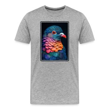 Tauben Taube - Männer Premium Bio T-Shirt - Grau meliert - Vorne - Damien (186cm)