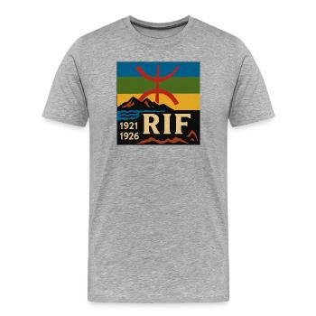 Heritage Symbol of the Rif - Men's Premium Organic T-Shirt - heather grey - Front - Damien (186cm)
