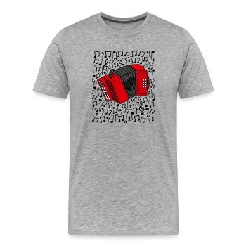 Accordion Musical Notes Accordionist Folk Musician - Men's Premium Organic T-Shirt - heather grey - Front - Damien (186cm)