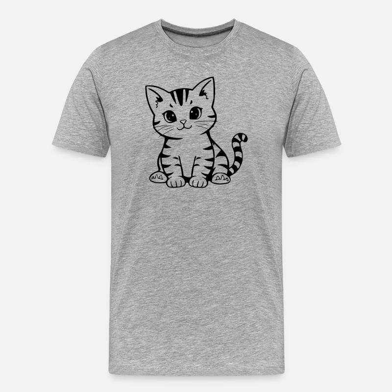 Katze Kätzchen Katzenshirt Geschenk Weihnachten - Männer Premium Bio T-Shirt - Grau meliert