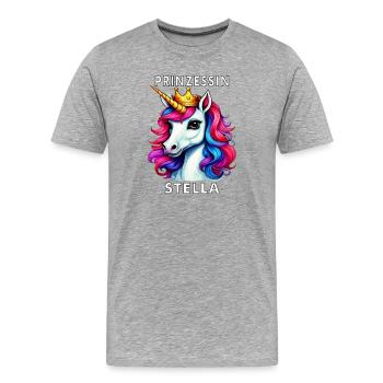 PRINCESSE LICORNE STELLA - T-shirt bio Premium Homme - gris chiné - Devant - Damien (186cm)