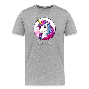 UNICORN Stella - T-shirt bio Premium Homme - gris chiné - Devant - Damien (186cm)