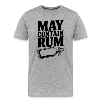 Kann Rum enthalten - Männer Premium Bio T-Shirt - Grau meliert - Vorne - Damien (186cm)