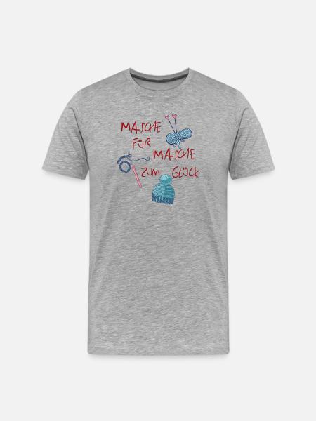 Stitch by stitch to happiness - Men's Premium Organic T-Shirt - heather grey