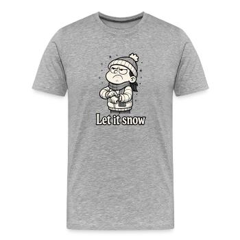 Christmas Let it Snow - Men's Premium Organic T-Shirt - heather grey - Front - Damien (186cm)