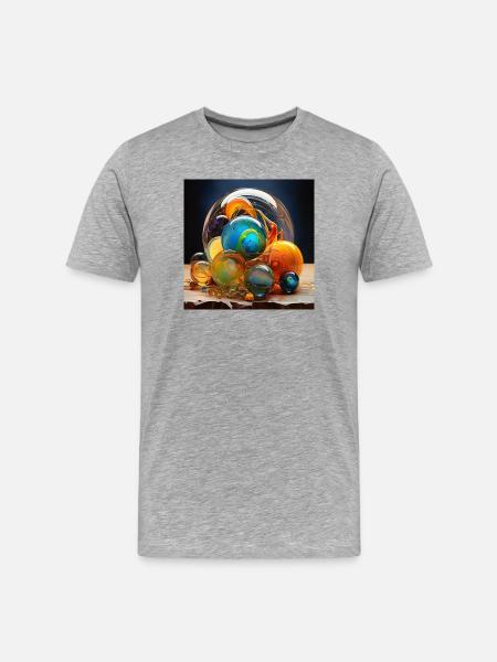 Farbige Glasblasen Kunst - Männer Premium Bio T-Shirt - Grau meliert
