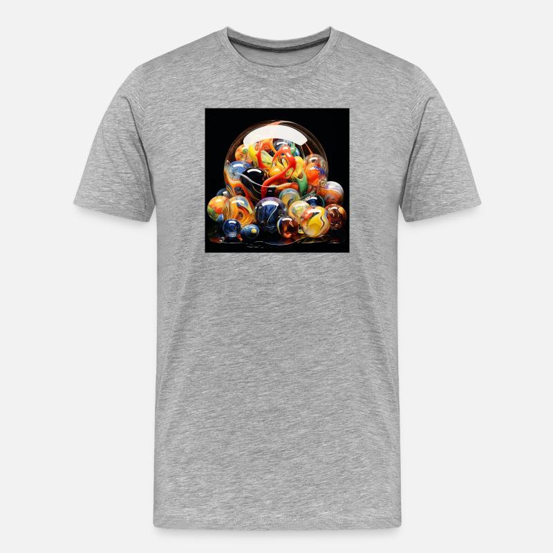 Farbige Glaskugel Explosion - Männer Premium Bio T-Shirt - Grau meliert