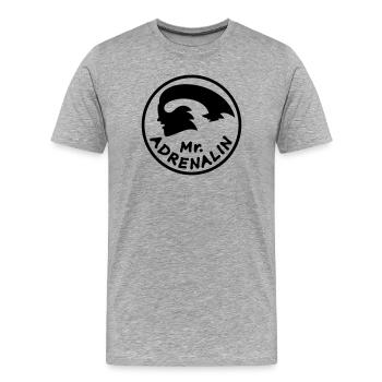 Monsieur Course Adrénaline - T-shirt bio Premium Homme - gris chiné - Devant - Damien (186cm)