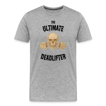 Gymnase du crâne - T-shirt bio Premium Homme - gris chiné - Devant - Damien (186cm)