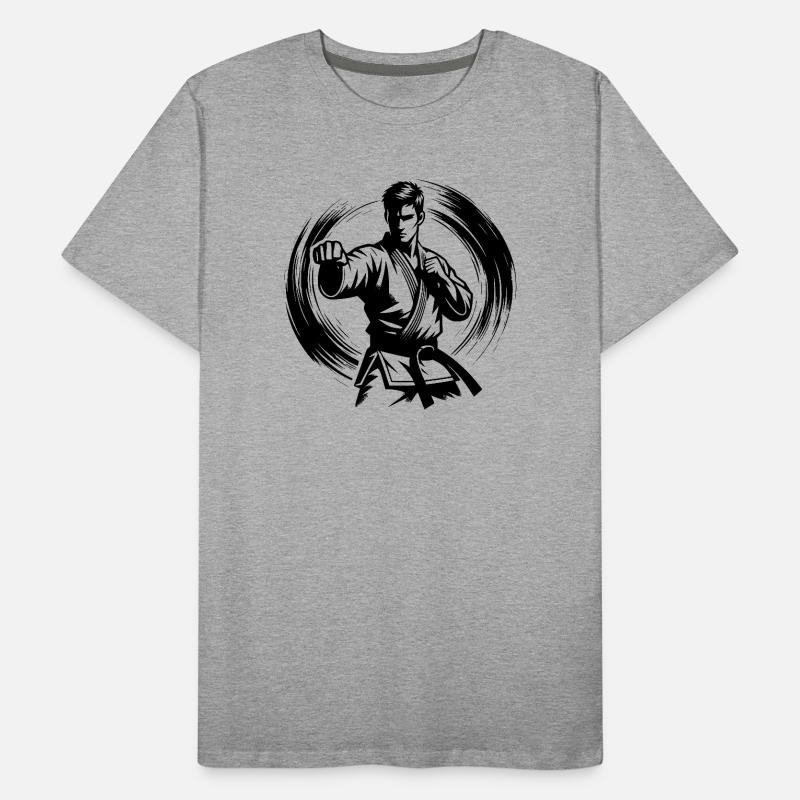 Silhouette de Karaté Parfaite en Combat Dynamique T-shirt bio Premium Homme