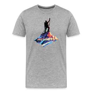 Alpiniste sans limites - T-shirt bio Premium Homme - gris chiné - Devant - Damien (186cm)
