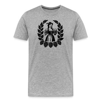 Bier Mädchen - Men's Premium Organic T-Shirt - heather grey - Front - Damien (186cm)