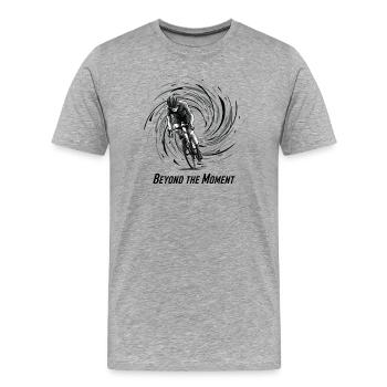 Cycliste dans le tunnel en spirale - T-shirt bio Premium Homme - gris chiné - Devant - Damien (186cm)