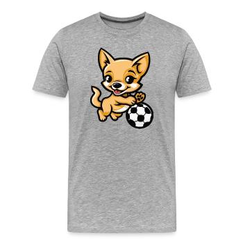 Kicker Chihuahua Cartoon - Men's Premium Organic T-Shirt - heather grey - Front - Damien (186cm)