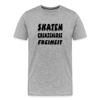 Skaten - Männer Premium Bio T-Shirt - Grau meliert - Vorne - Damien (186cm)
