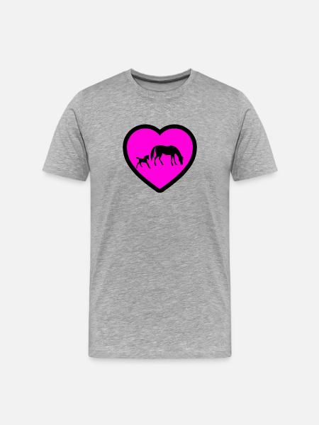 Chevaux - T-shirt bio Premium Homme - gris chiné