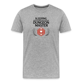 Sleeping with the DM - Funny D'n'D - T-shirt bio Premium Homme - gris chiné - Devant - Damien (186cm)