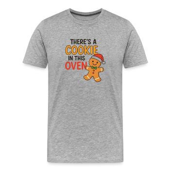 Cookie in the Oven funny Christmas motif - Men's Premium Organic T-Shirt - heather grey - Front - Damien (186cm)